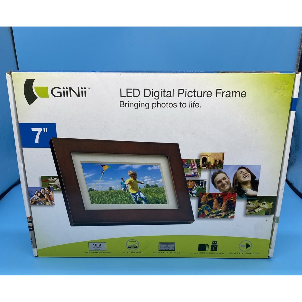 GiiNii 7" LED Digital Picture Frame Model GH-713P NEW in Box